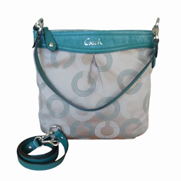 Coach Ashley Opt Art Hippie Tan and Green Convertible Crossbody - Picture 2 of 16